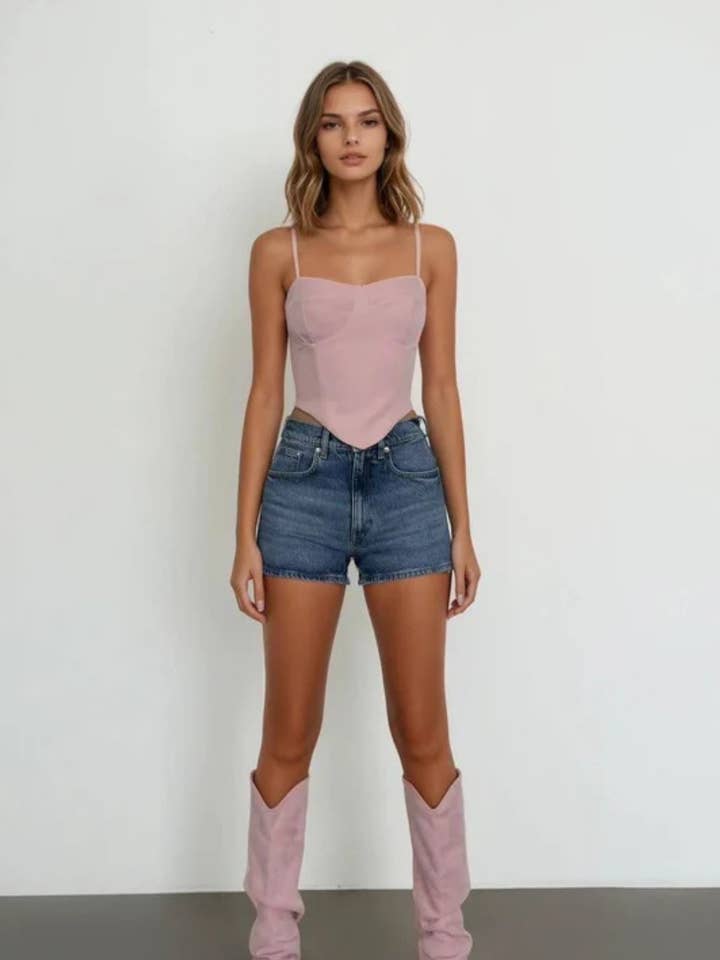 Top corsé rosa para venta al por mayor de My 9Teen