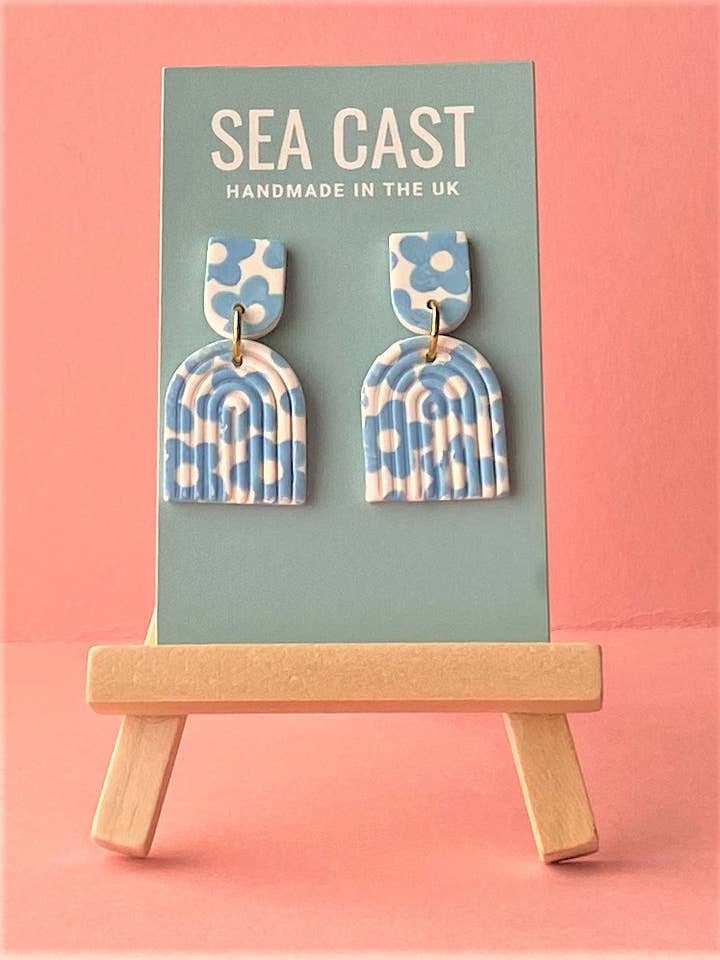 Blue Skies - Handmade Polymer Clay Earrings for wholesale by Sea Cast