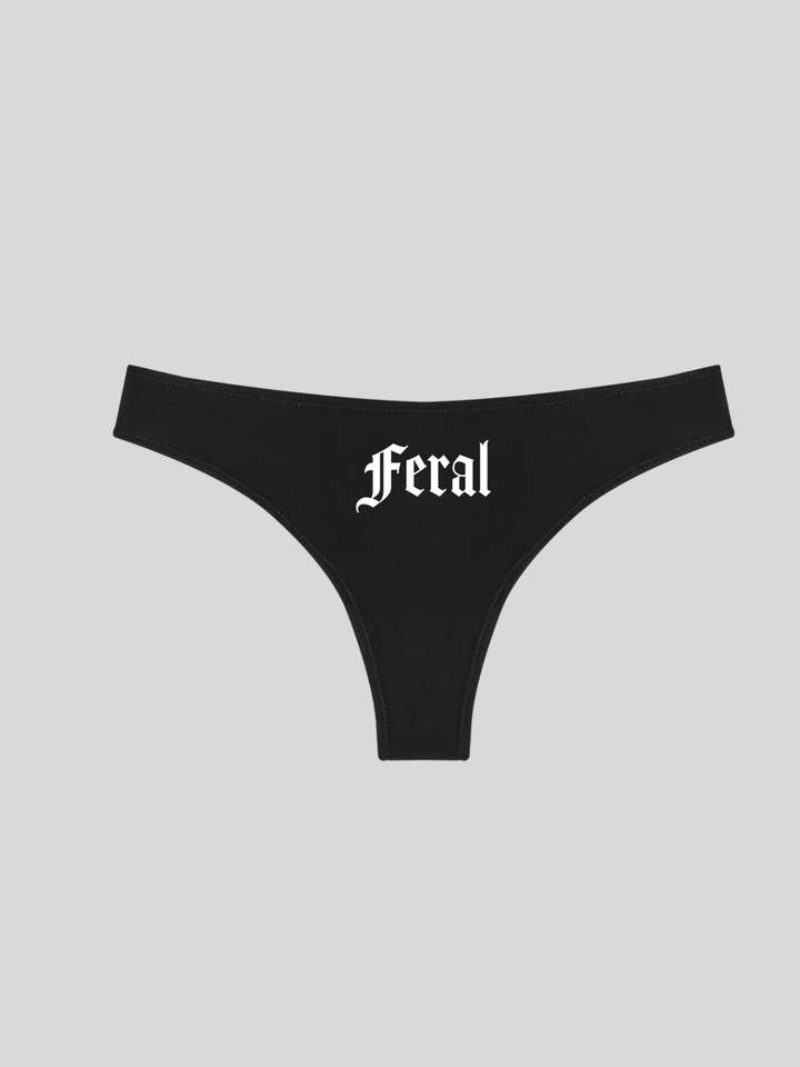 Feral, Gothic Alternative Kink Lingerie Thong for wholesale by Wickedly Divine Shop