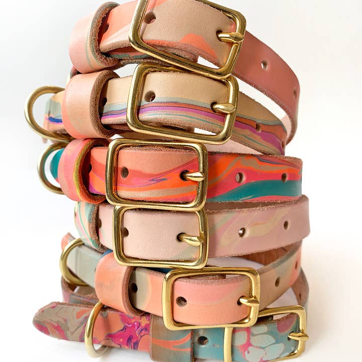 Glad & Young Studio - Wholesale Pet Collar - Cat/Dog - Hand Marbled Pet Collar4