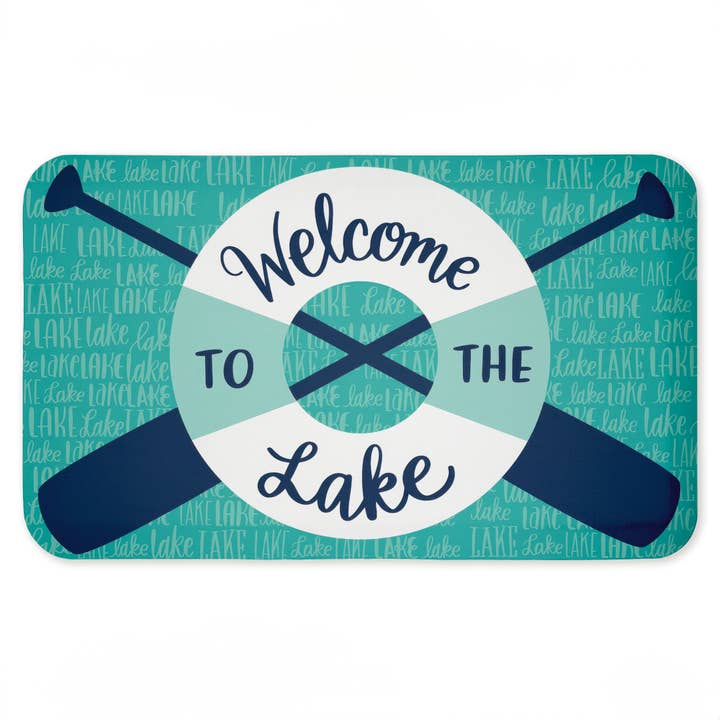 Welcome Lake Float & Paddles Floor Mat, 30"x18" and other Purchase Wholesale pee in the lake. Free Returns & Net 60 Terms on Faire trending on Faire.