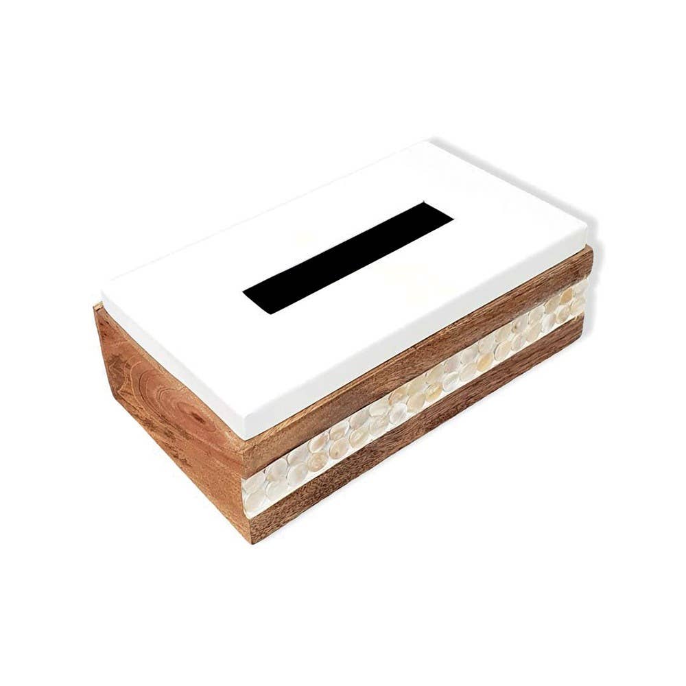 AULICA - Wholesale Tissue Box - Wooden tissue box with white lid 23x13.5x7.5cm0