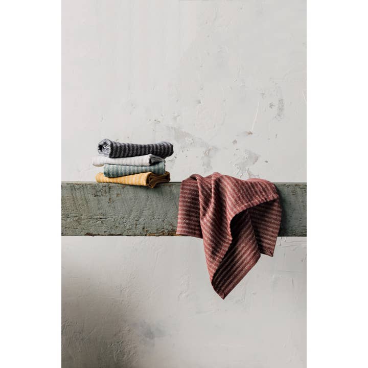 Danica Heirloom - Wholesale Tea Towel - Dove Gray Stripe Linen/Cotton Dishtowel2