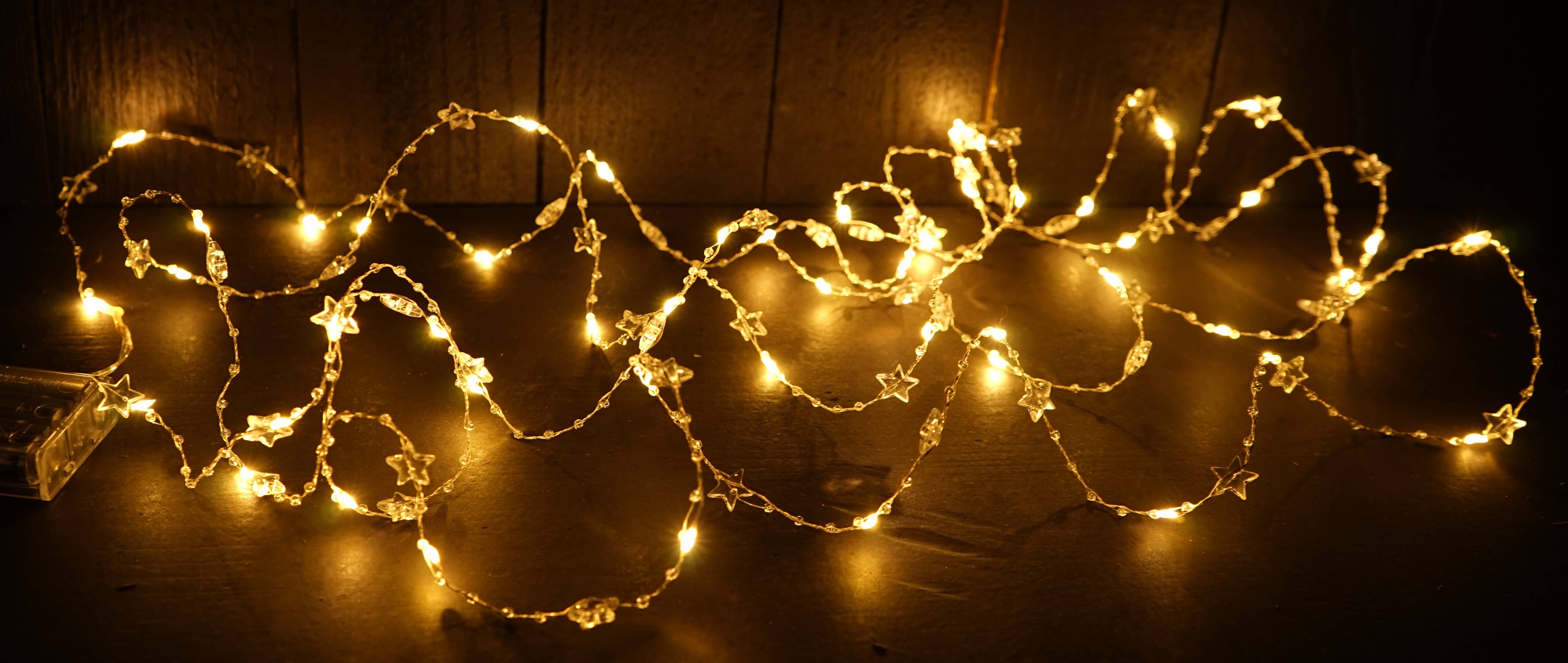 Holiday Depot Inc. - Wholesale String Lights - M9602- LED Star string light, 50lts, 5m length - Warm white1