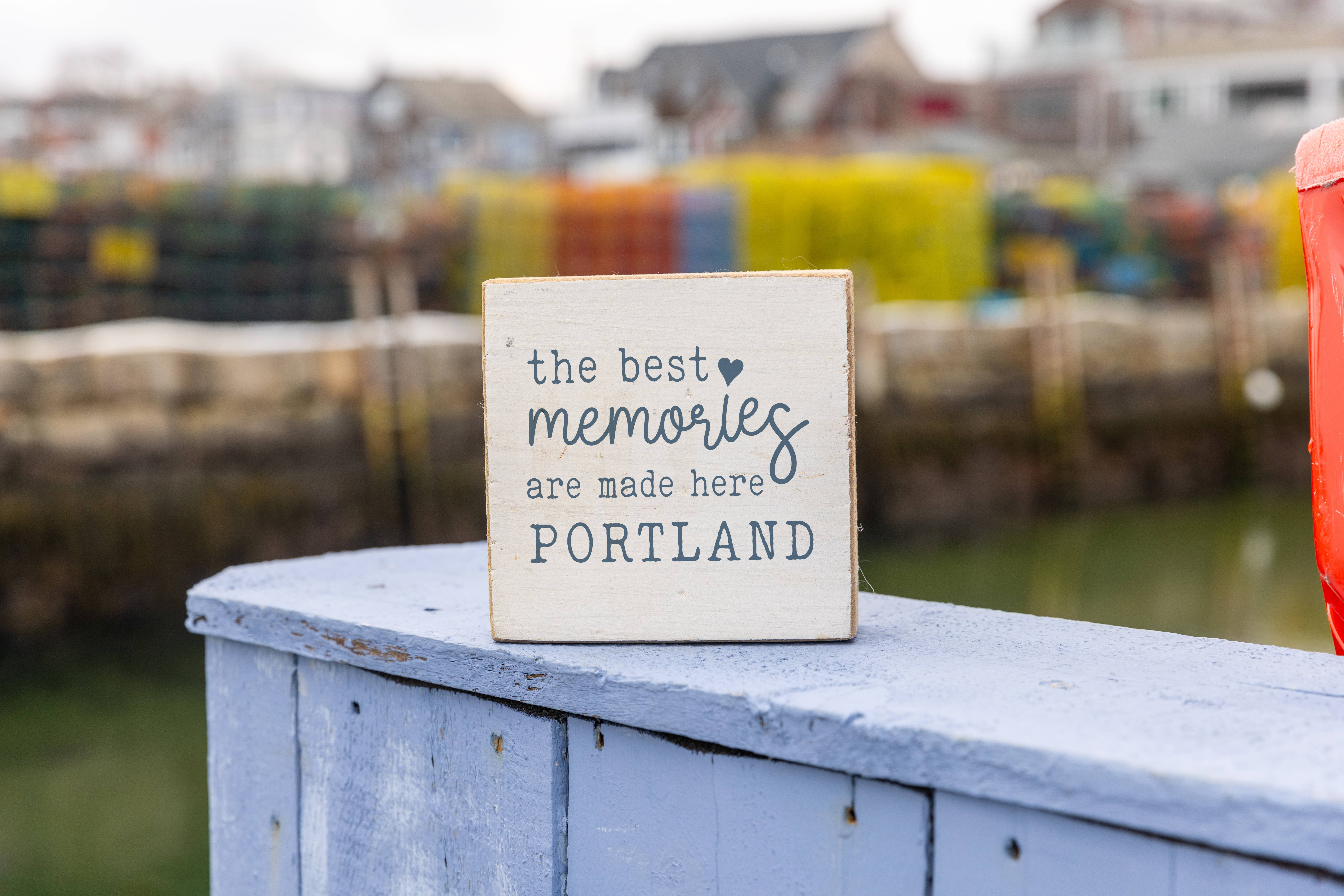 Rustic Marlin - Venta al por mayor Letreros - Bloque decorativo de madera blanco y azul The Best Memories2