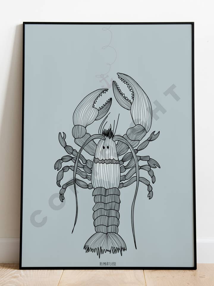 Plakat - Hummer lyseblå for engroshandel hos HEIMARTLIEBE®