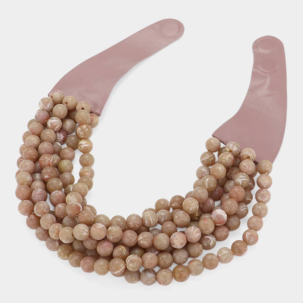 Sensibling Corp. – Colar com missangas/pérolas por atacado – Colar Magnético de Camadas com Contas Acrílicas Grossas e Pele Sintética32