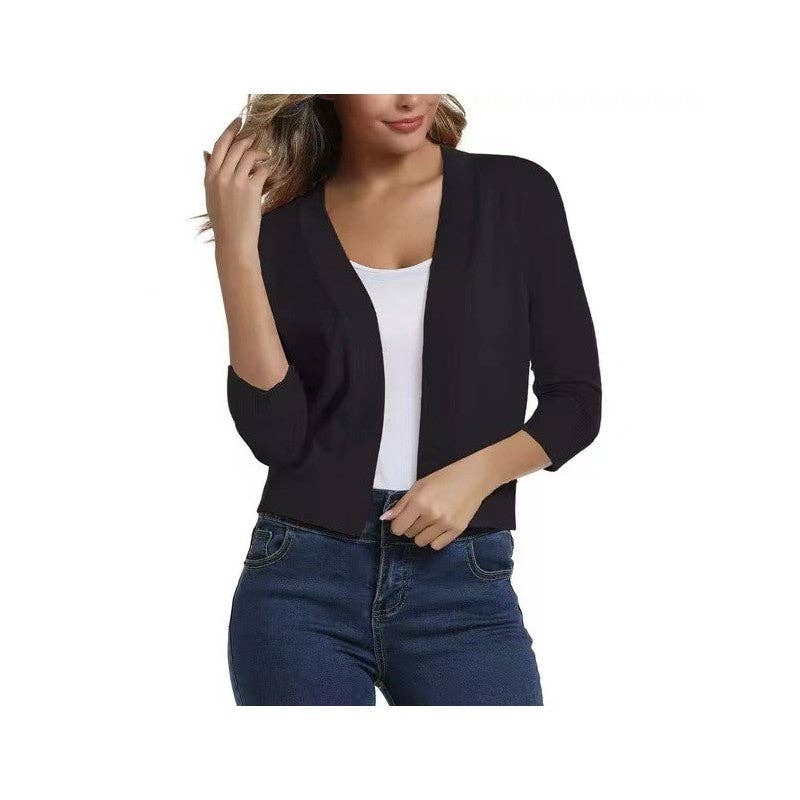 Sheer Trend - Wholesale Cardigan - Dames - Effen Kleur Eenvoudig Gebreid Vest2