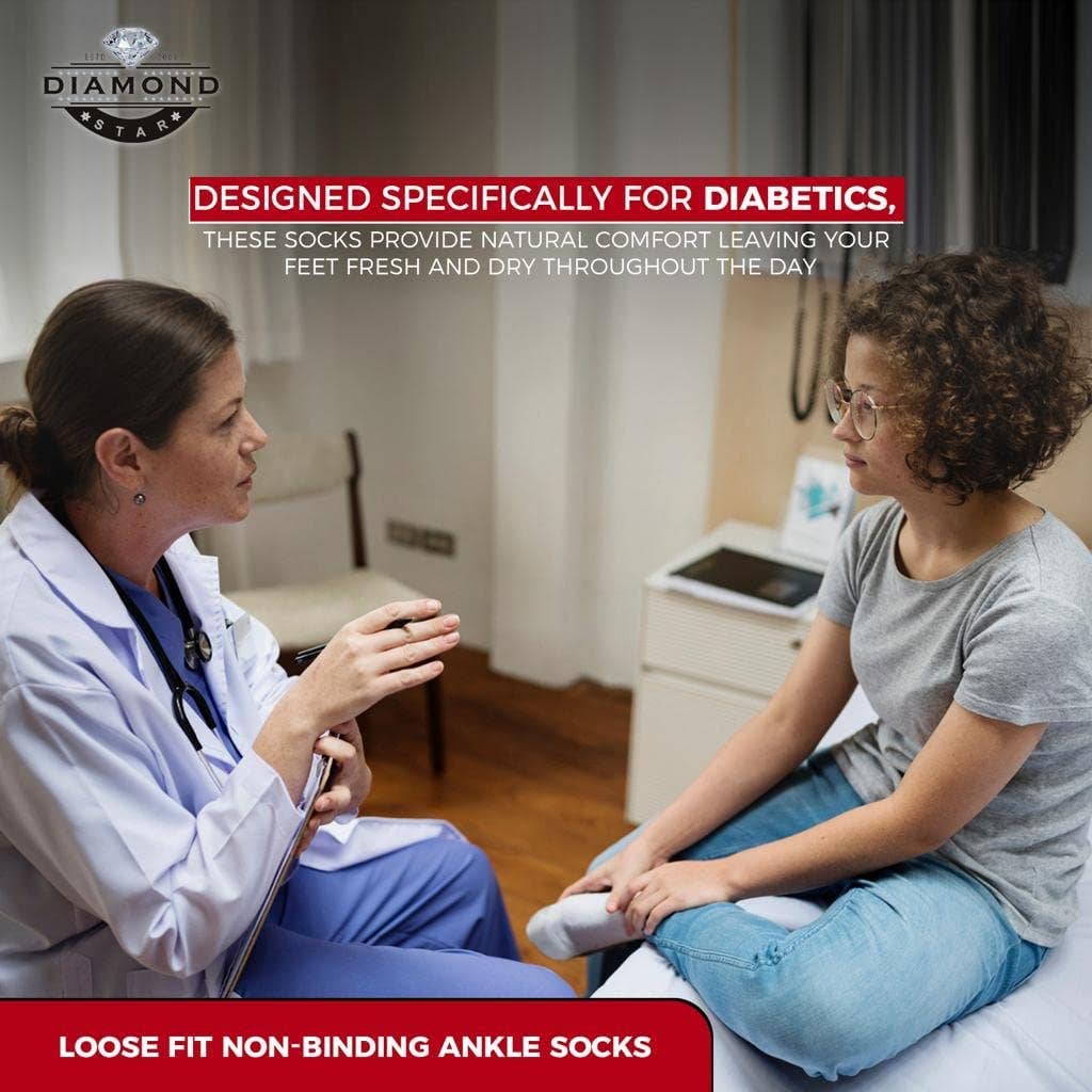 VINCO GROUP - Wholesale Socks - Unisex - Diabetic Ankle Socks, Non-Binding Circulatory Doctor Approved Cushion Cotton Quarter Socks for Men’s Women’s.12