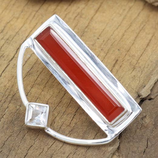 Classic Red Onyx Tie Clip – Elegant Handmade Men's Gift for wholesale by Jay Jools