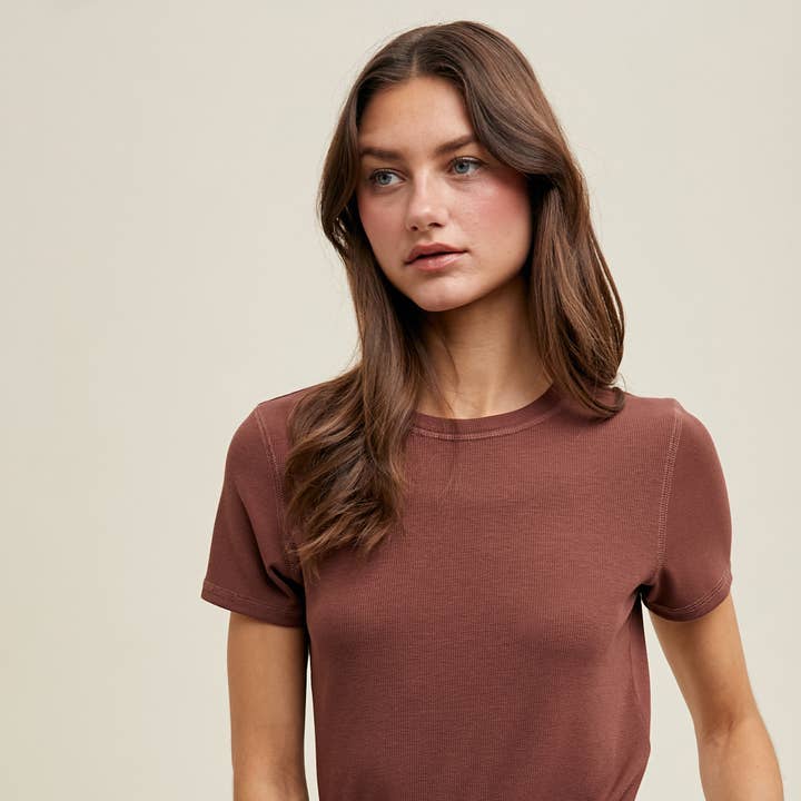 RIBBED KNIT BASIC T-SHIRT / WL18-1714 and other Purchase Wholesale blank tee. Free Returns & Net 60 Terms on Faire trending on Faire.