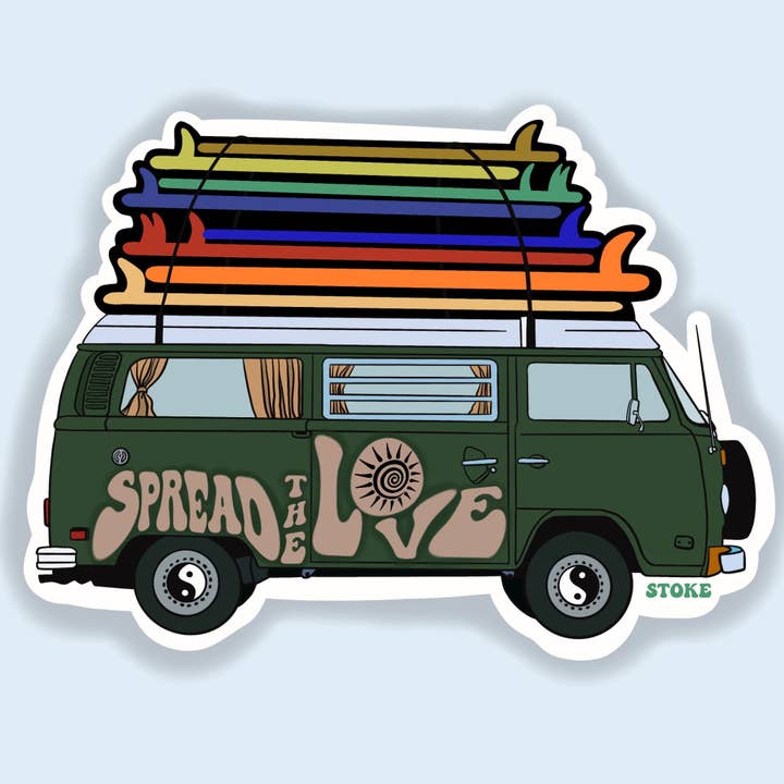 Spread Love Sticker for wholesale by Stoke Design Company