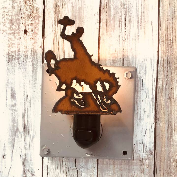 Universal Ironworks USA - Wholesale Night Light - Wyoming Bronc Rider Western Rustic Image Nightlight