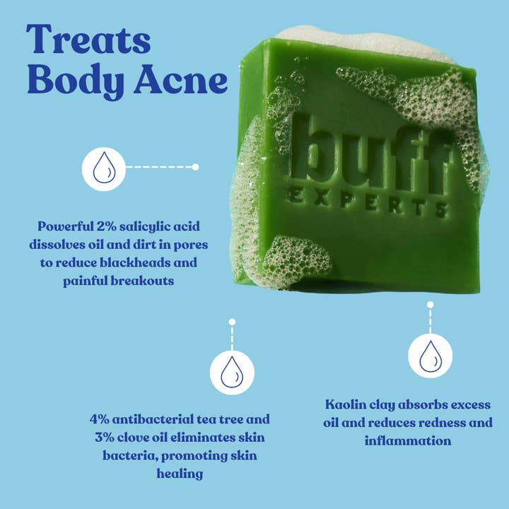 Buff Experts - 🇨🇦 - Wholesale Bar Soap - Tea Tree & Lemongrass Clarifying Body Soap- Treats Body Acne