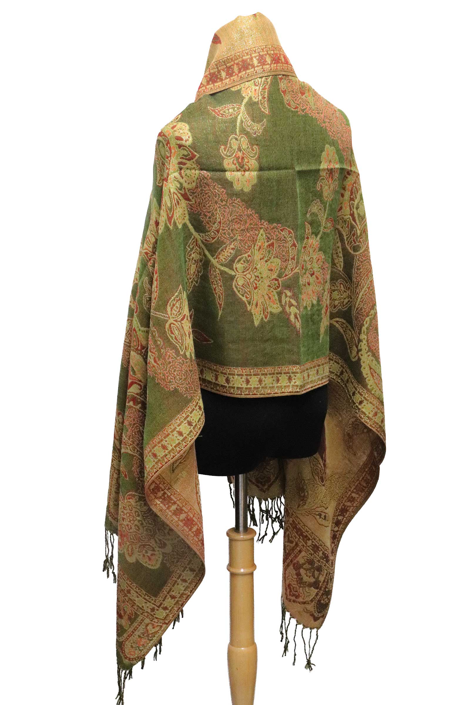 Assorted Paisley Vineyard Metallic Twist Pashmina Shawl for wholesale on Faire9