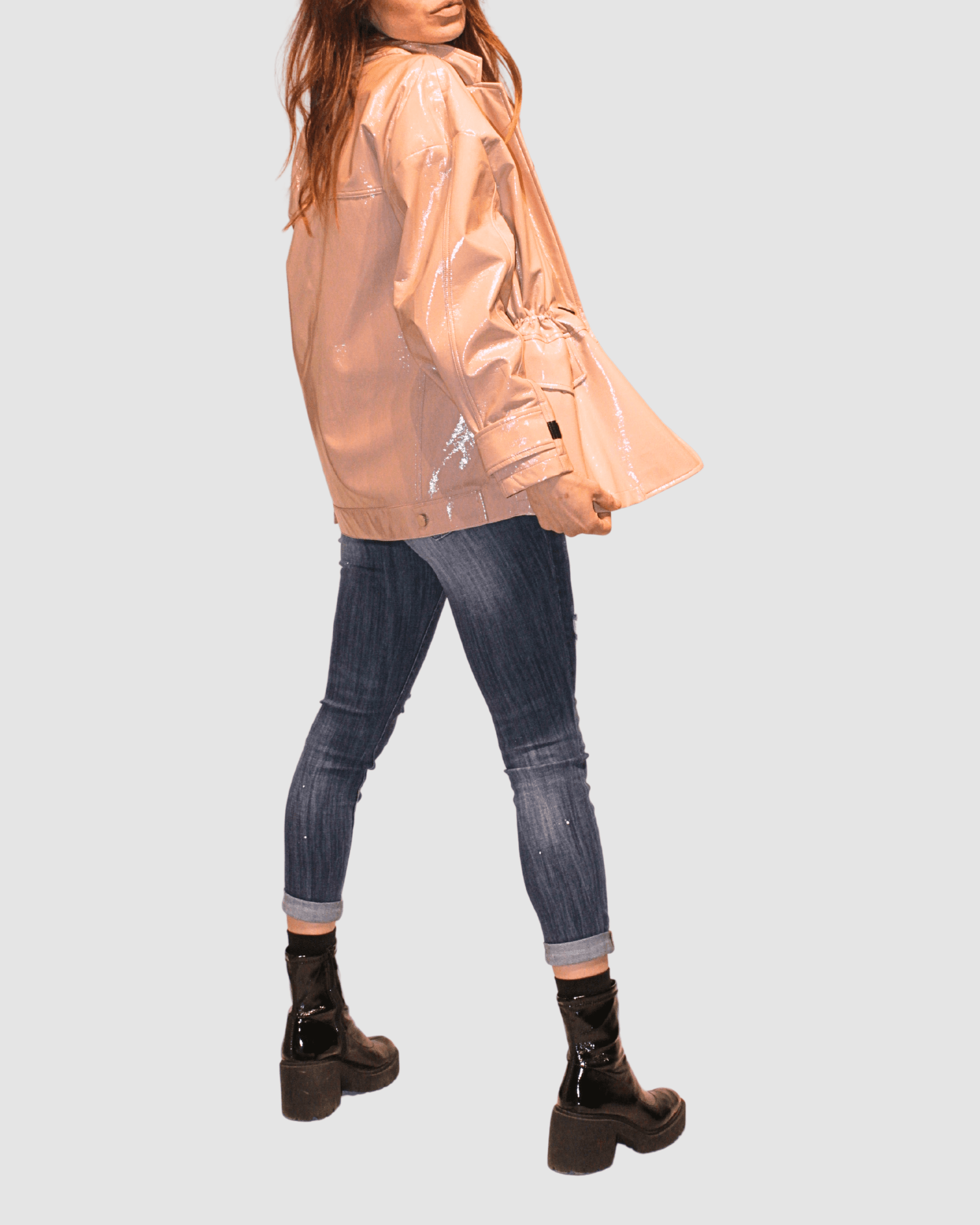 BanBat - Wholesale Leather Jacket - Women's - Imitation leather jacket with acharolate effect - REF: 1401073