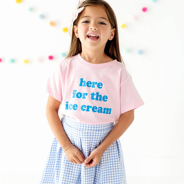 Benny & Ray Apparel - Wholesale Screen Printed T-Shirt - Kids - Here for the Ice Cream! Toddler and Youth Summer Shirt