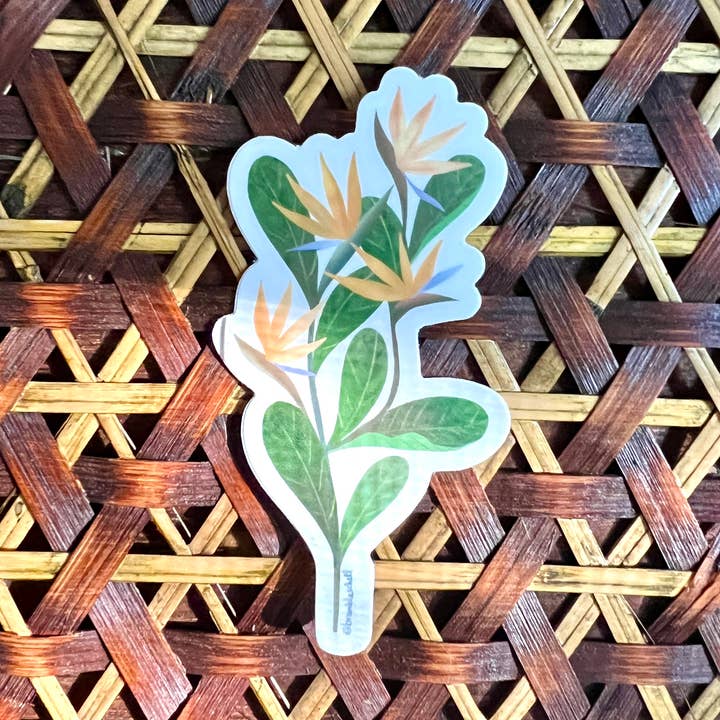 Bird of Paradise Sticker for wholesale by Bramble Schell Studio