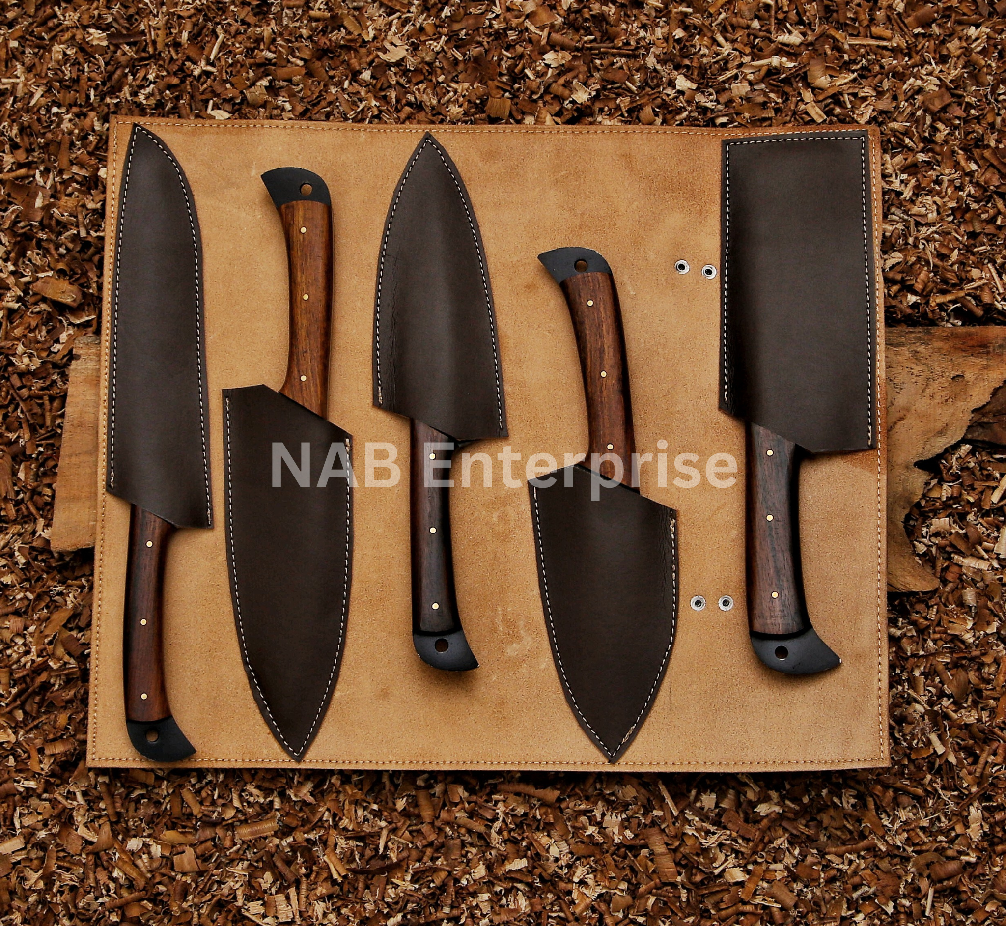 Bravohandicrafts - Wholesale Knife Set - Carbon Steel Chef Set, BBQ Chef Set Hand Forged Chef Knives 7