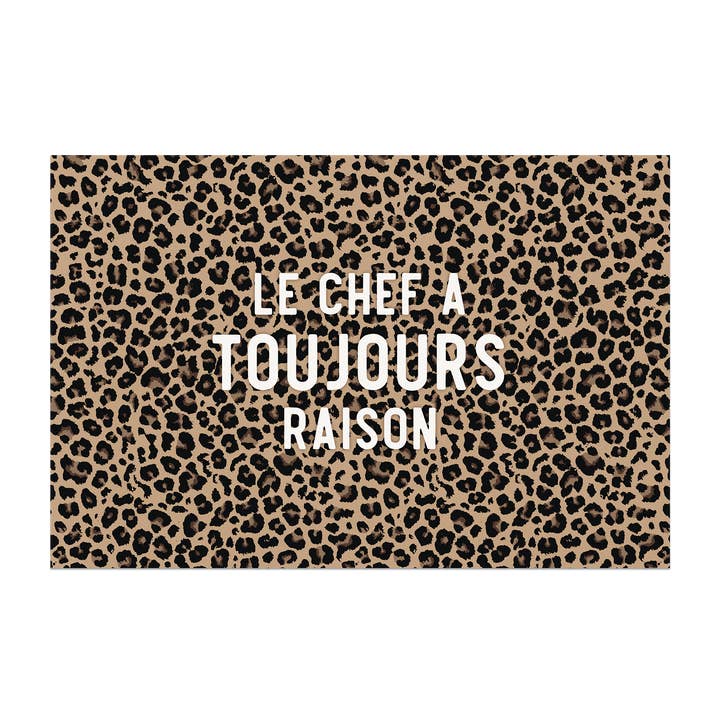 Leopard Chef Vinyl Rug for wholesale by Podevache