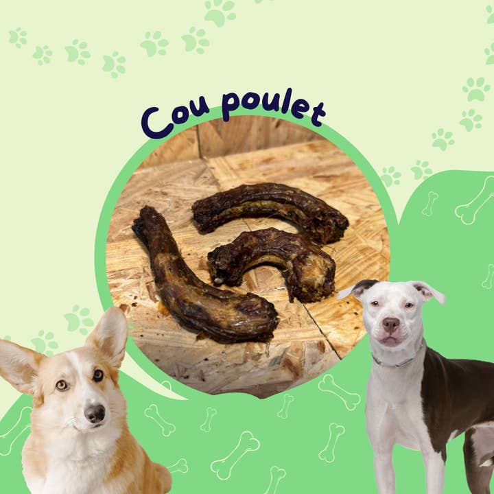 JF animalerie - Wholesale Pet Treats - Dog - Chicken neck bag 1KG/Dog treat