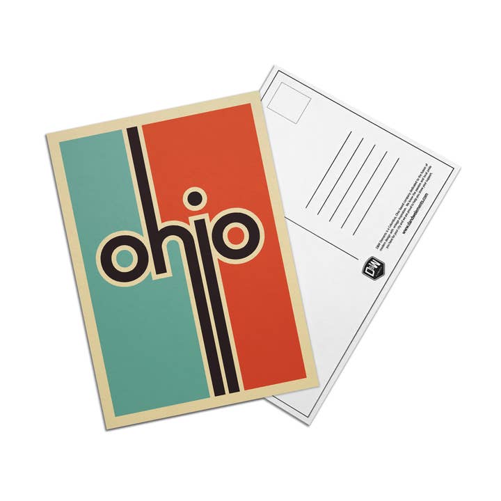 Carte postale rétro de l'Ohio pour la vente par D&W Elements