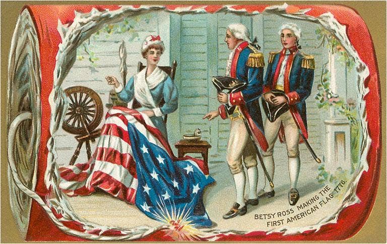 Found Image Press - Wholesale Postcard - Postcard PT-109 Betsy Ross Sewing Flag0
