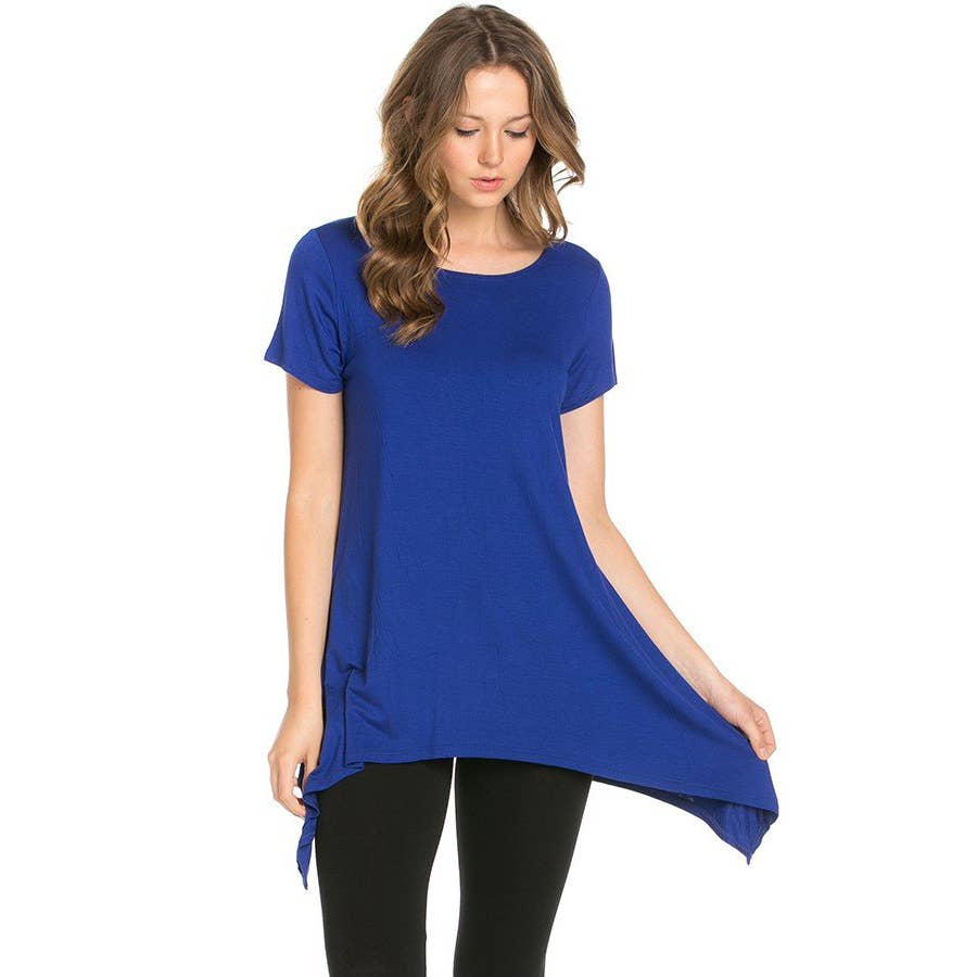 Azules Clothing - Wholesale Tunic - Women's - ATP-2267RS Piko Short Sleeve Tunic16