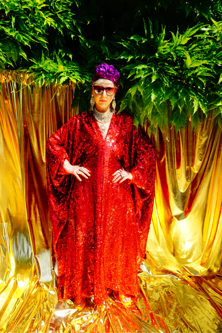 Fumbalinas – wholesale Kaftan – Women's – Red Holographic Sequin Maxi Kaftan Gown / Kimono Robe17