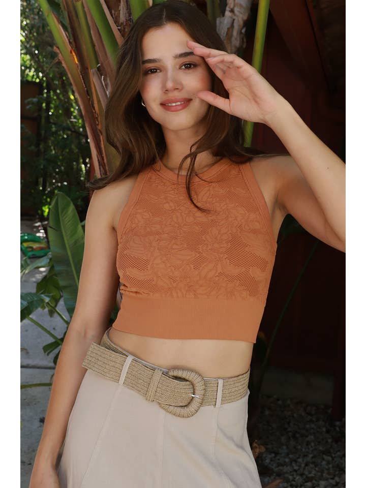 NIKIBIKI - Wholesale Knit Top - Women's - NS8330 - Lace High Neck Crop6