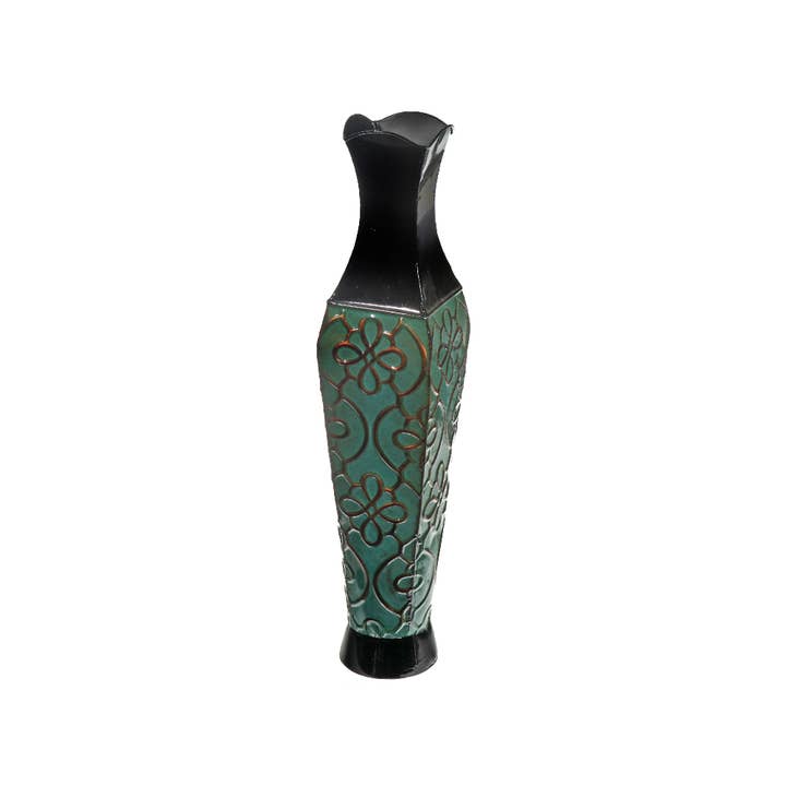 Black Metal Vase 24" Obsidian for wholesale on Faire