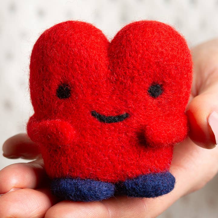 My Pocket Heart Valentines Easy Needle Felting Kit for wholesale by Wool Couture Company
