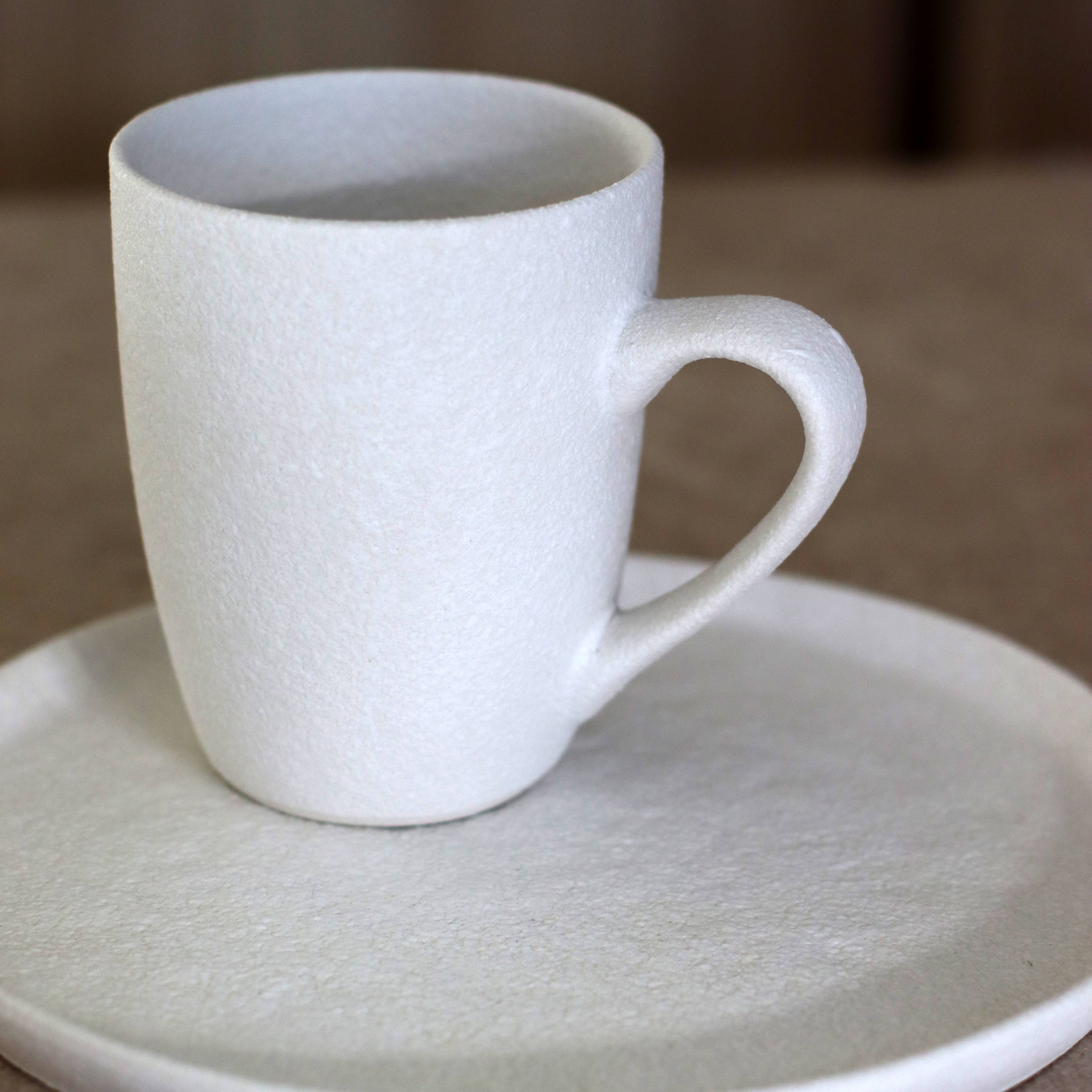 Ogo living - Wholesale Coffee/Tea Cup - Snowstack mug 33cl in matte white stoneware0