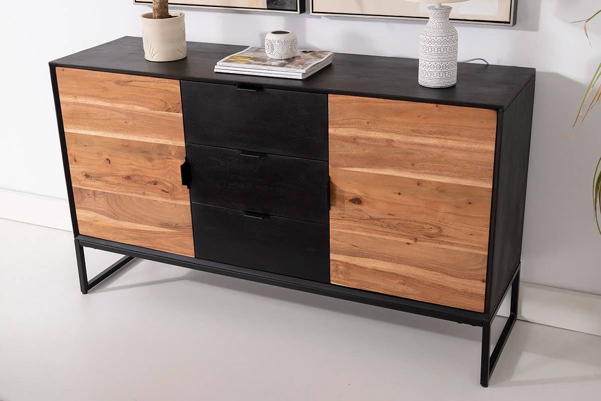 Gdeco - Wholesale Sideboard - Sideboard with 2 Doors And 3 Drawers 140X40X80 Cm2