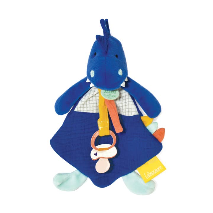 Dinosaur Blanket With Pacifier Clip for wholesale by Doudou Et Compagnie