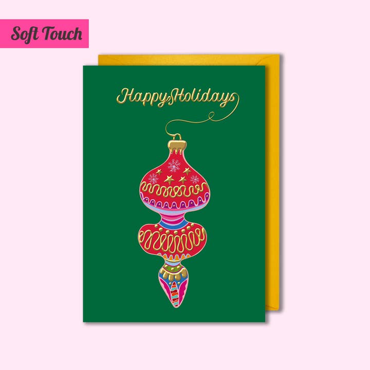 Gold Foil Happy Holidays Postcard for wholesale by Oditti