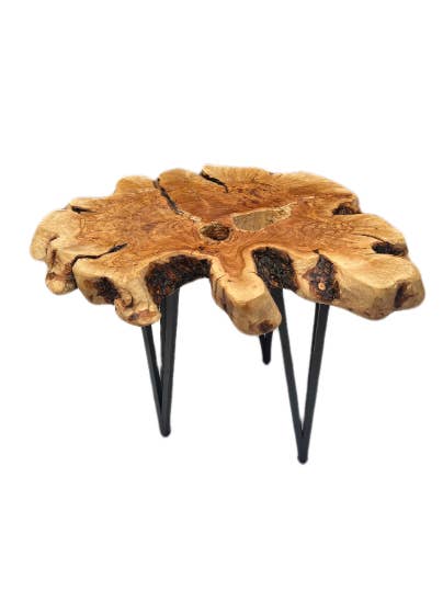 Mesa lateral em madeira de oliveira Mesa de centro Live Edge #0102 por atacado de Dekonation