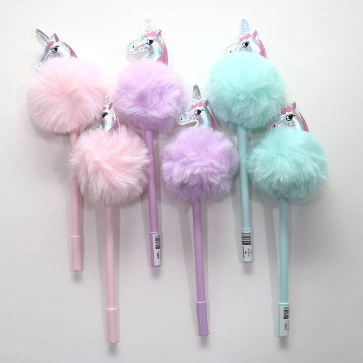 Set of 6 magic wand pens - 2 pink + 2 purple + 2 mint for wholesale by Yuko B
