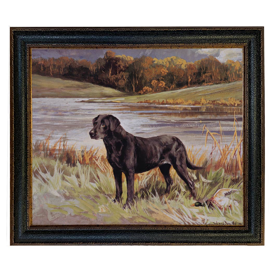 Madison Bay Co. - Historical Home Decor Reproductions - Wholesale Art Print - Labrador Retriever with Duck Framed Painting Print on Canvas78
