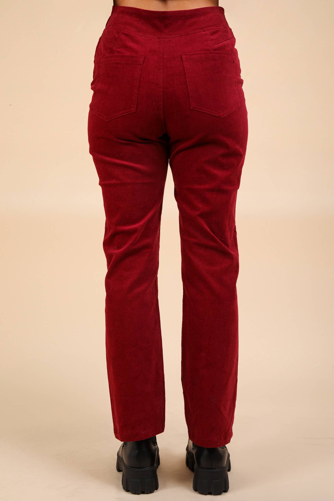 VERY J - Vente Pantalon – femme - NP70562-Pantalon en velours à coupe botte avec poches arrière20