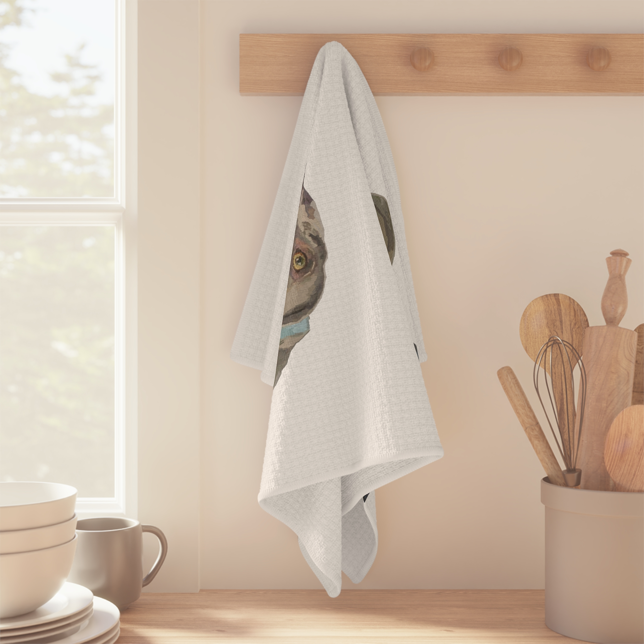 Blue Cava - Wholesale Tea Towel - Weimaraner “Blue” Microfiber Waffle Towel3