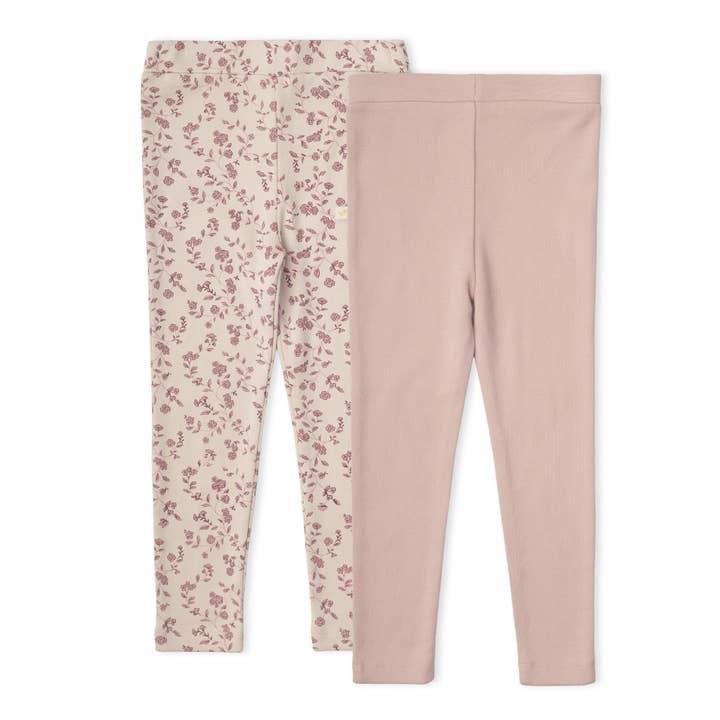 Organic Legging Set of 2 - Petal Whispers + Dusty Rose for wholesale by Makemake Organics