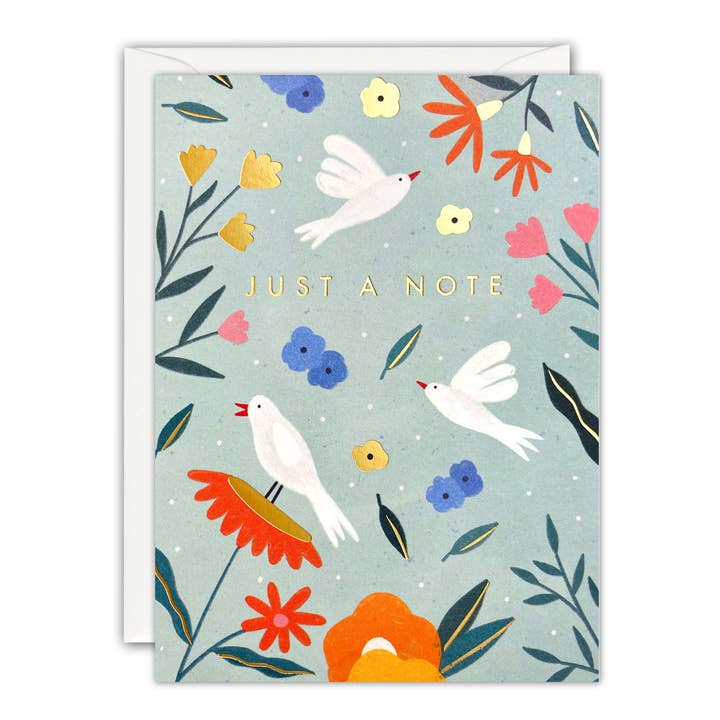 James Ellis - Wholesale Stationery/Notecard Set - Just a Note Birds and Flowers Minnows pk of 5 cards1