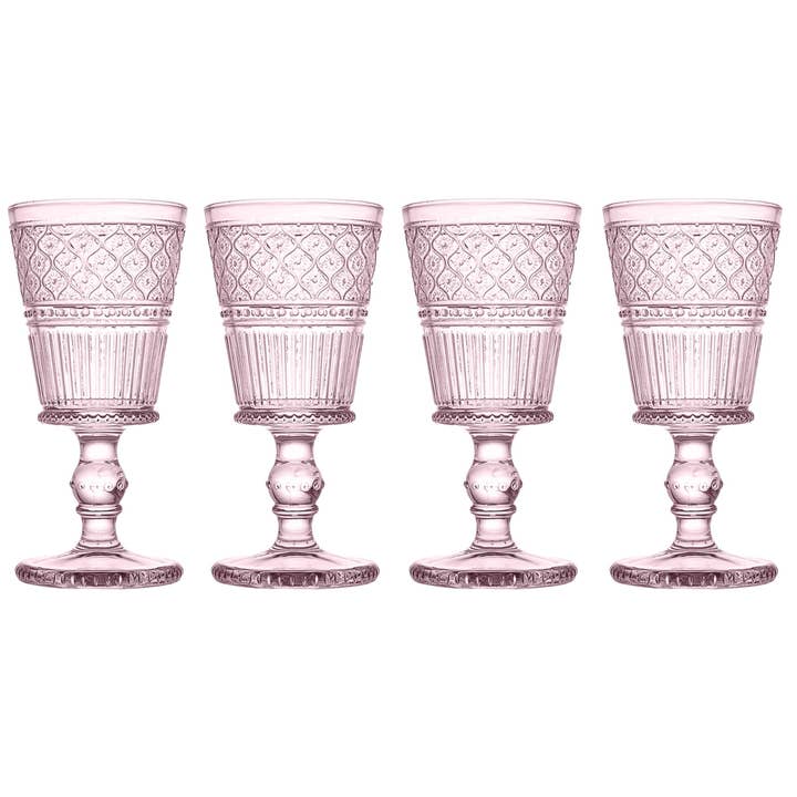 Godinger - Vendita all'ingrosso Bicchieri da vino - Set di 4 calici rosa Claro