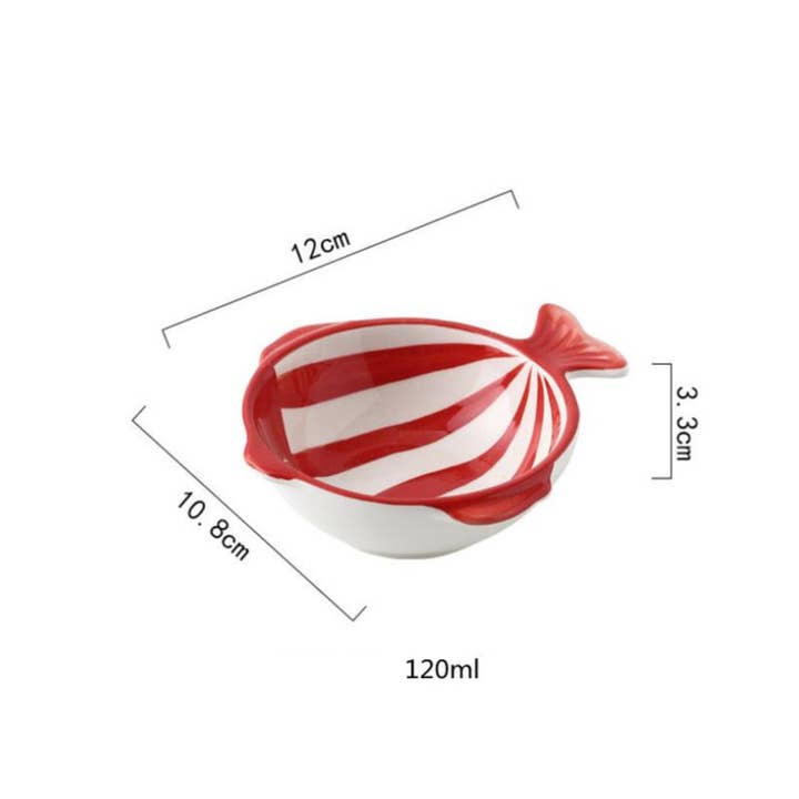 Homerely (We Cover All Import Duties) - Wholesale Dinner Plate - Hand Printed Fish Shape Ceramic Plate4