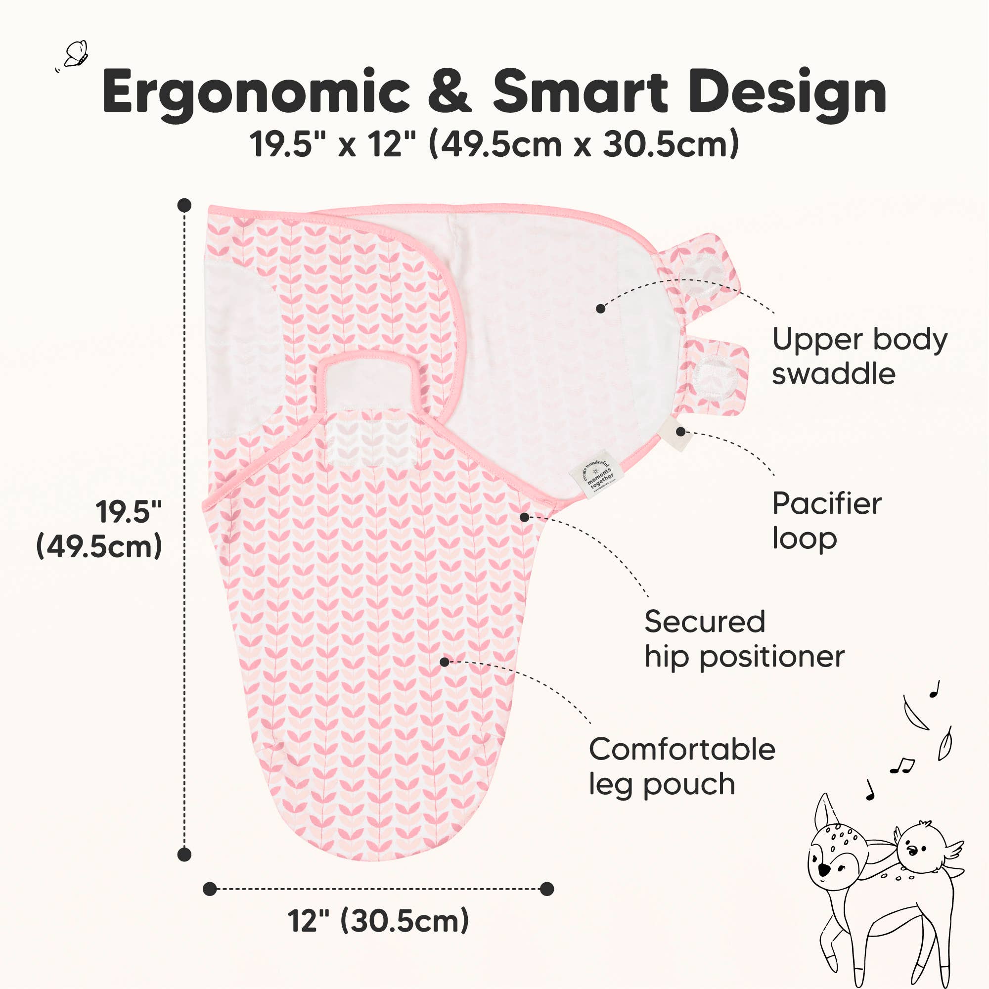 Blomma 3-pack KeaBabies Soothe Baby Swaddles för 0-3 månader, sovpåse för nyfödda för wholesale på Faire1