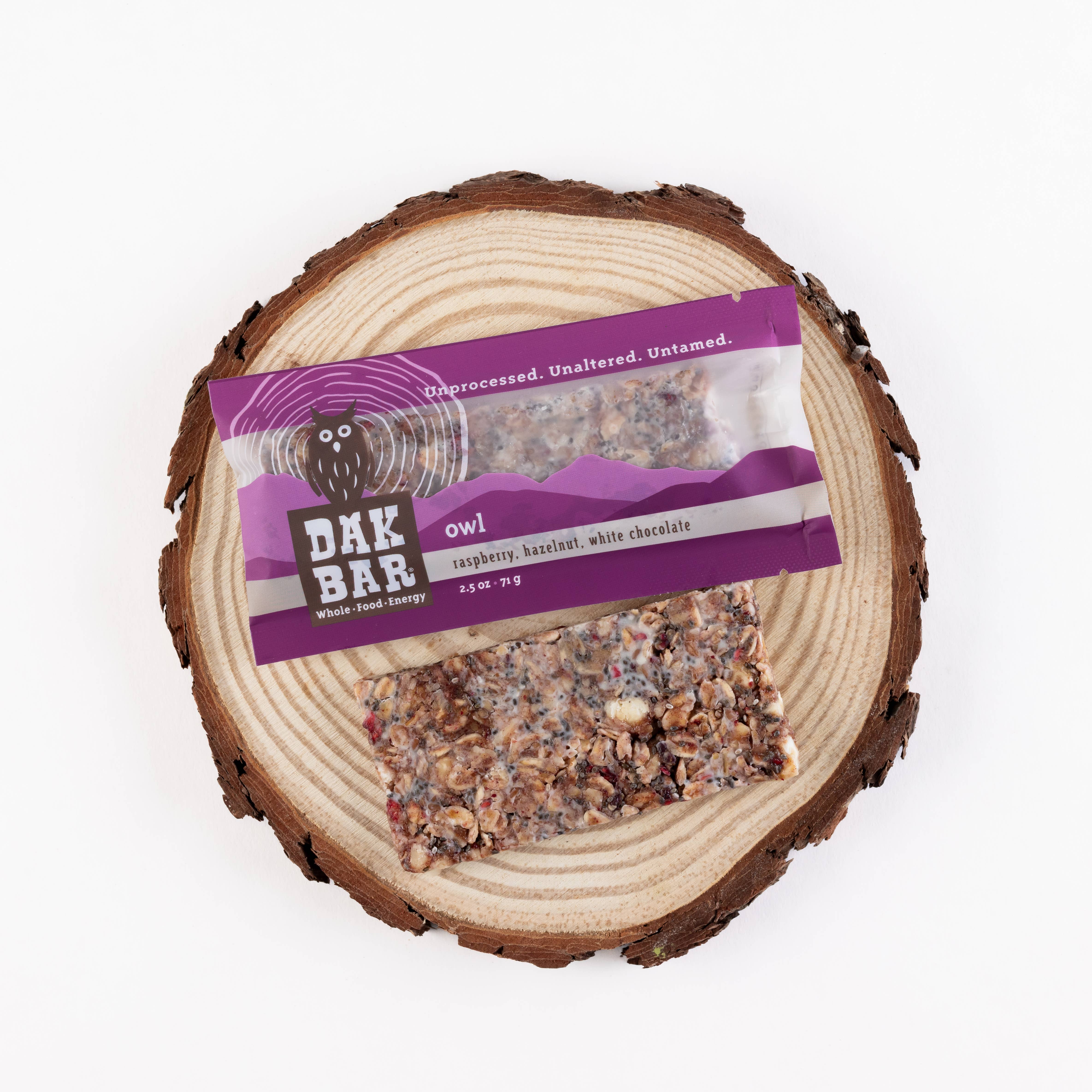 Dak Bar - Wholesale Snack Bar - Owl Bar - White Chocolate, Hazelnut & Raspberries Snack Bar2