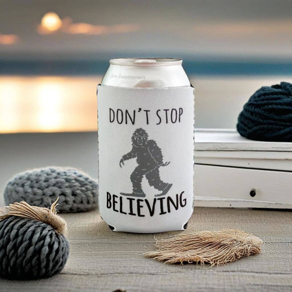 Moonlight Makers - Wholesale Drink Huggers & Koozies - Don't Stop Believing - Funny Koozies - Bigfoot, Sasquatch1