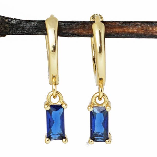 Blå Cz Crystal Minimal øreringe for engroshandel hos Maral Kunst