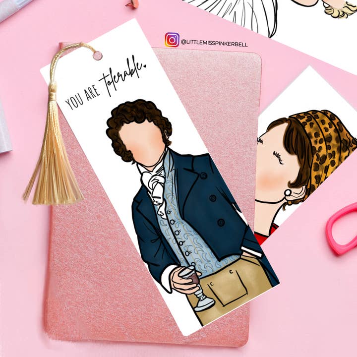 Mr. Darcy Classic Literature Laminated Bookmark with Tassel for wholesale by Little Miss PinkerBell